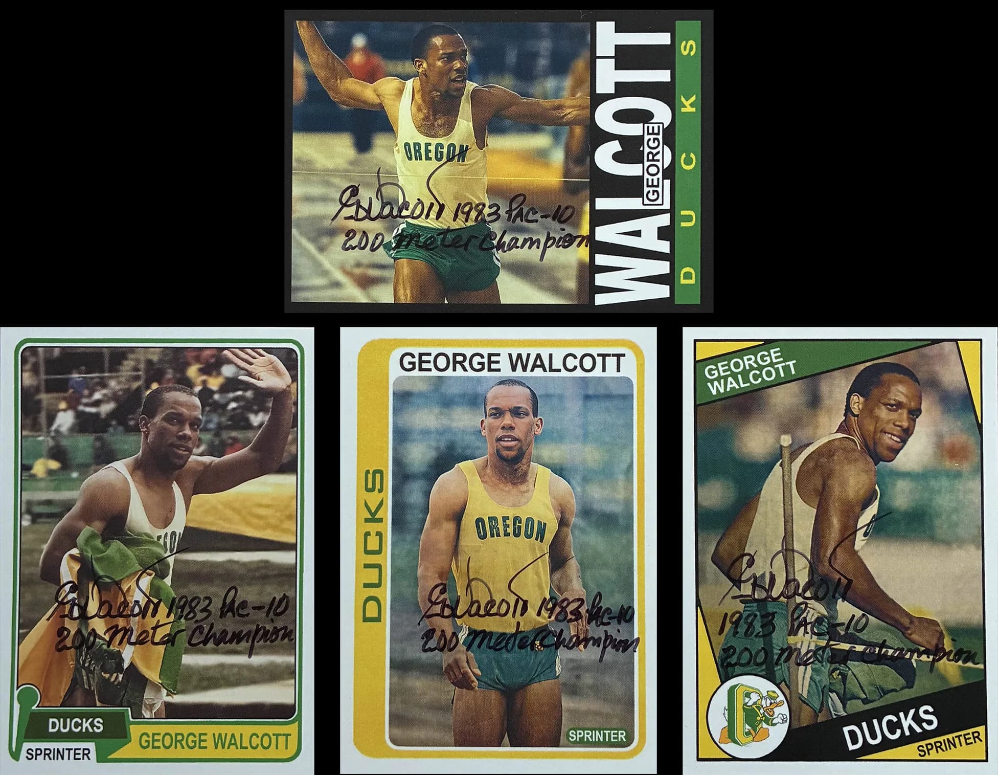 George Walcott Autographed Collector Card Set 4-Pack